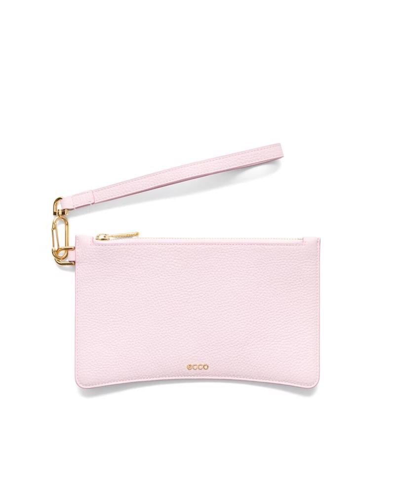 Pink ECCO Wristlet Soft Pebbled Leather