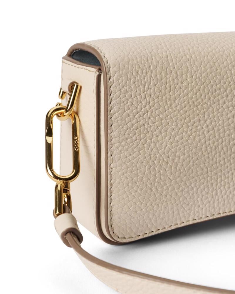 Beige ECCO Pinch Bag S Pebbled Leather Bag