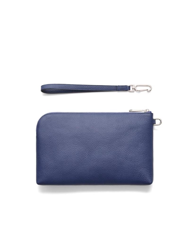 Navy ECCO Wristlet L Soft Pebbled Leather