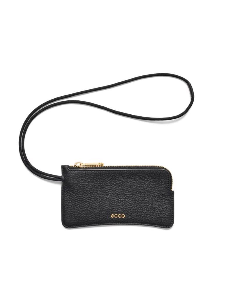 Black ECCO Wristlet S Soft Pebbled Leather