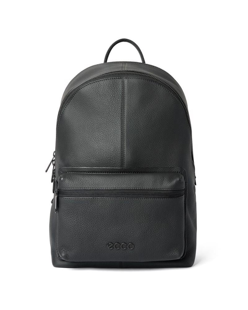 Black ECCO Round Pack L Soft Pebbled Leather