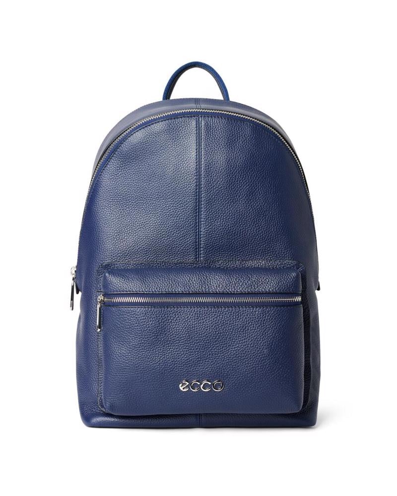 Navy ECCO Round Pack L Soft Pebbled Leather