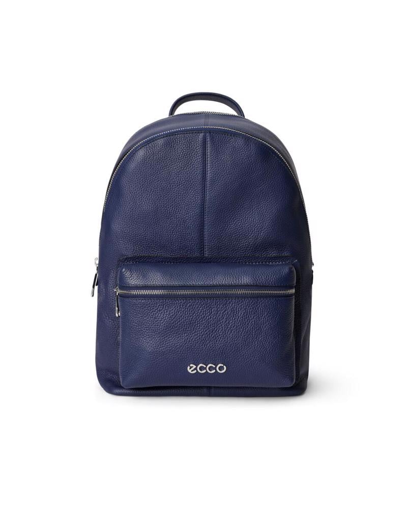 Navy ECCO Round Pack L Soft Pebbled Leather