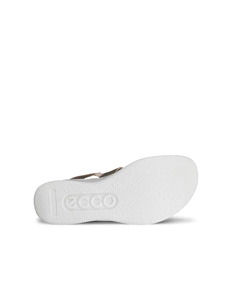 Gold ECCO Flowt Wedge Cork Pure White Gold