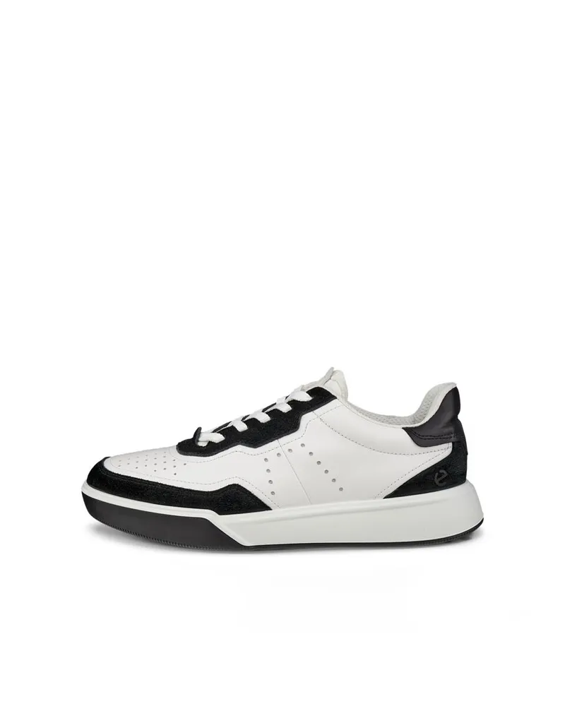 White ECCO Street Court W Black