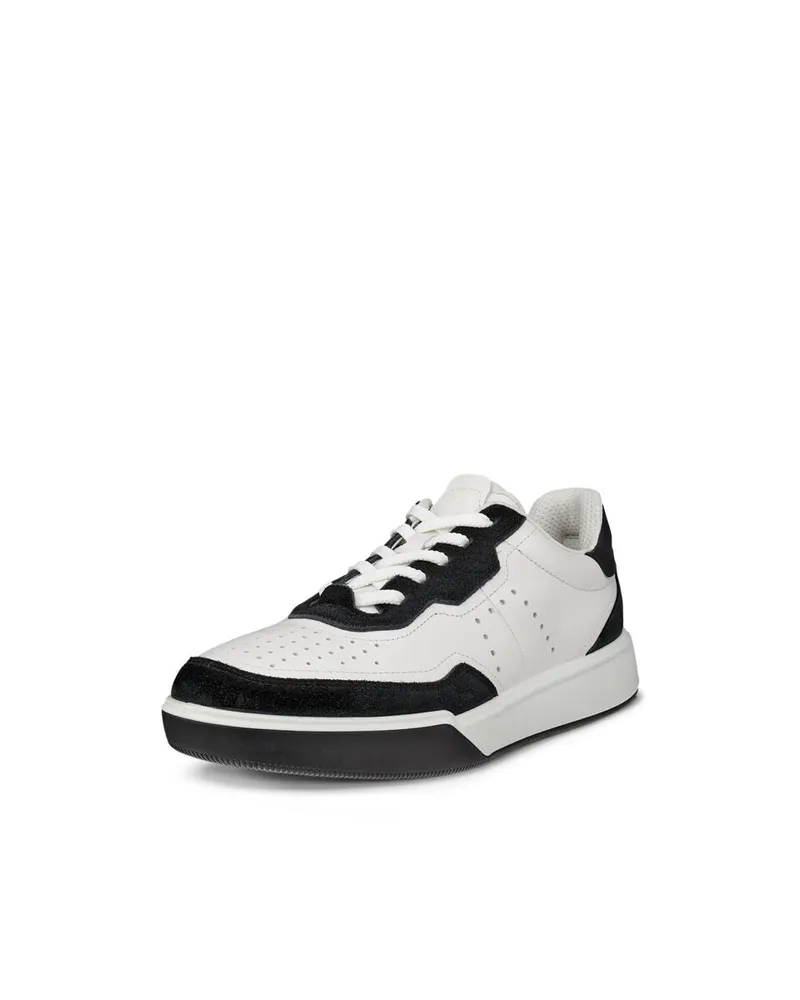 White ECCO Street Court W Black