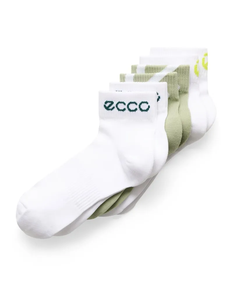 White ECCO Active Everyday Ankle-Cut 3-Pack