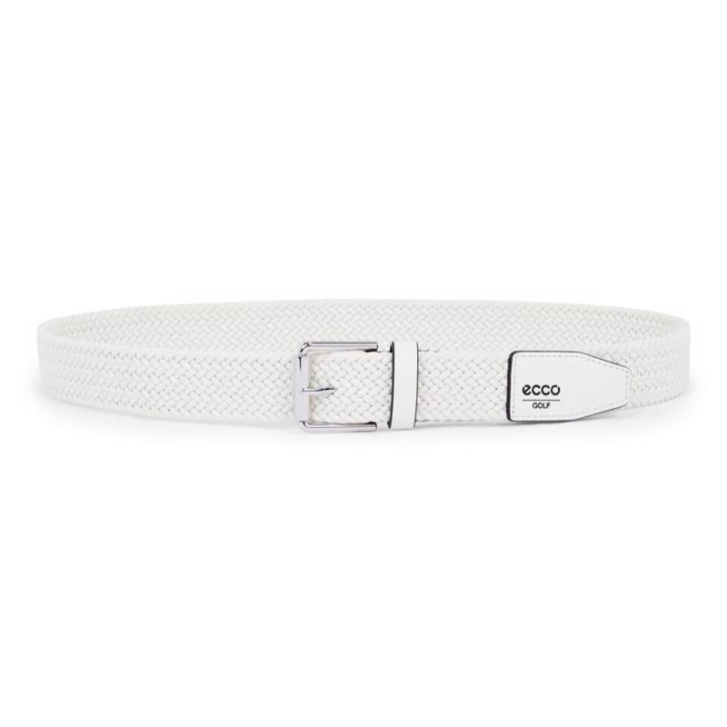 White ECCO Golf Braided Belt