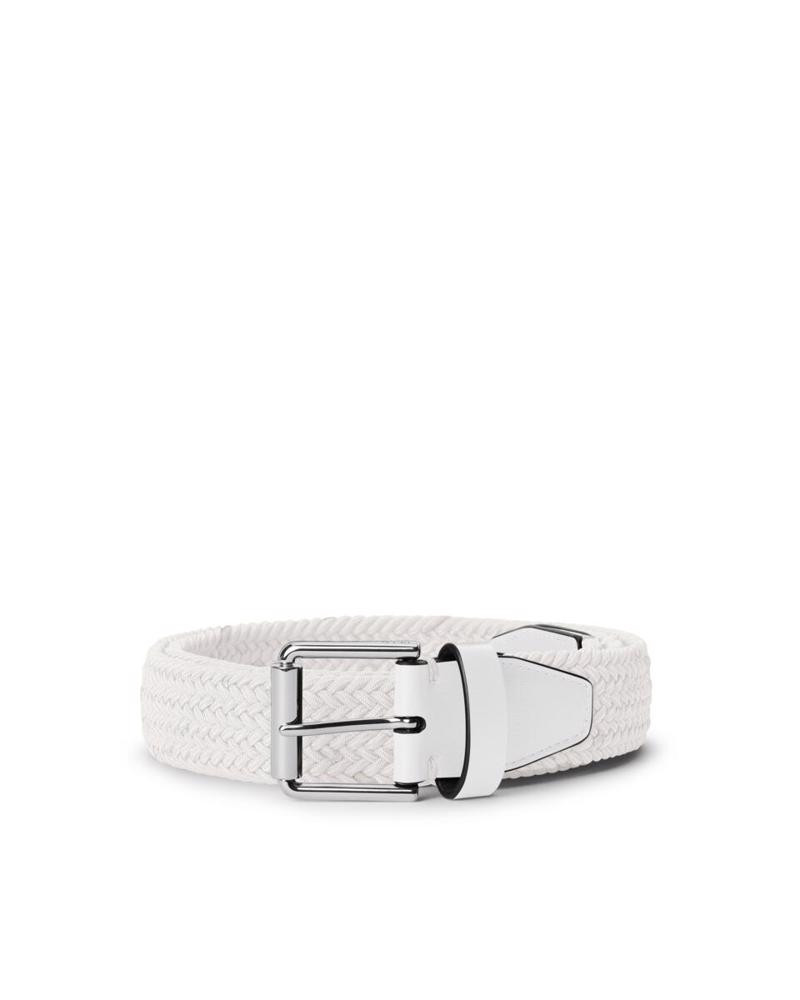 White ECCO Golf Braided Belt