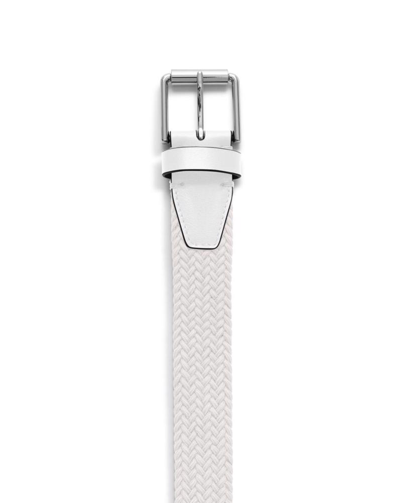 White ECCO Golf Braided Belt