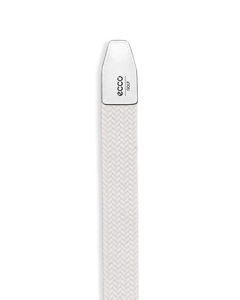 White ECCO Golf Braided Belt