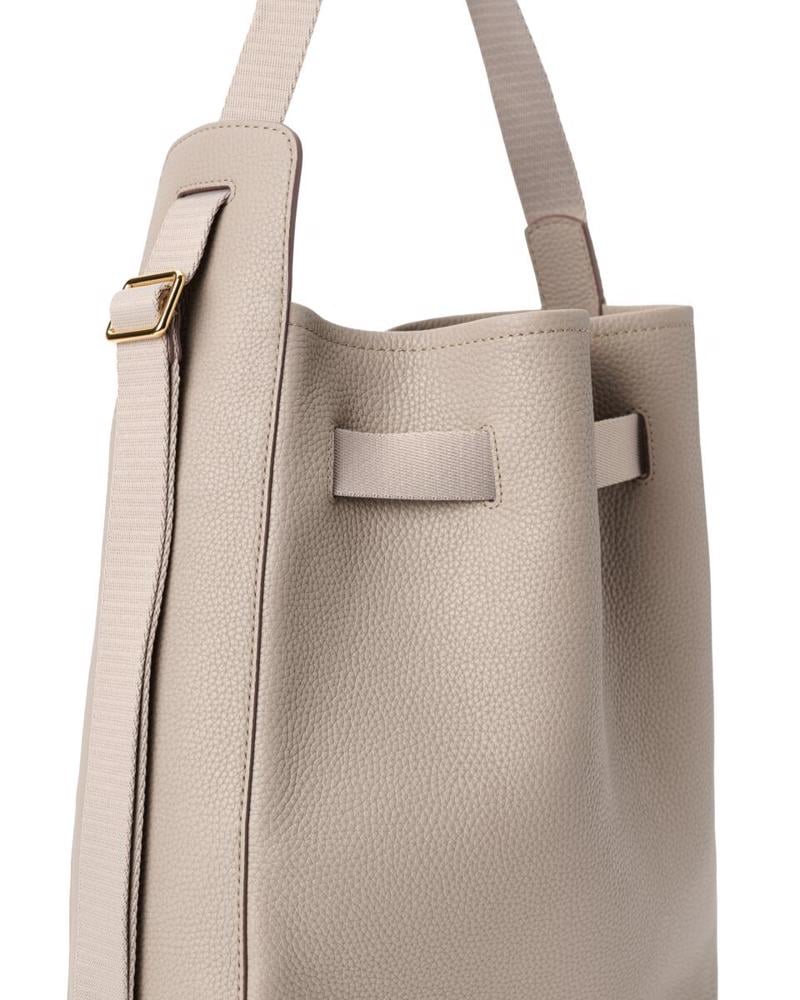 Beige ECCO Sail Bag M Pebbled Leather