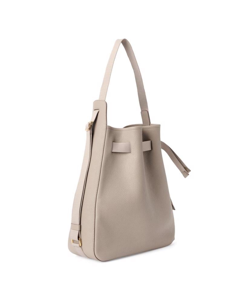 Beige ECCO Sail Bag M Pebbled Leather
