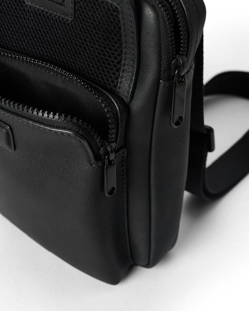 Siyah ECCO Flat Pouch City Crossbody | Ecco