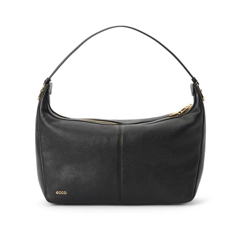 Siyah ECCO Hobo S Soft Pebbled Leather