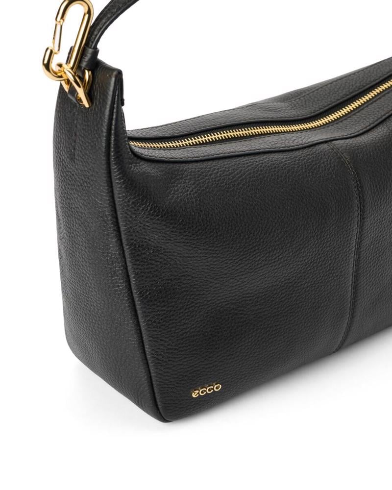 Siyah ECCO Hobo S Soft Pebbled Leather