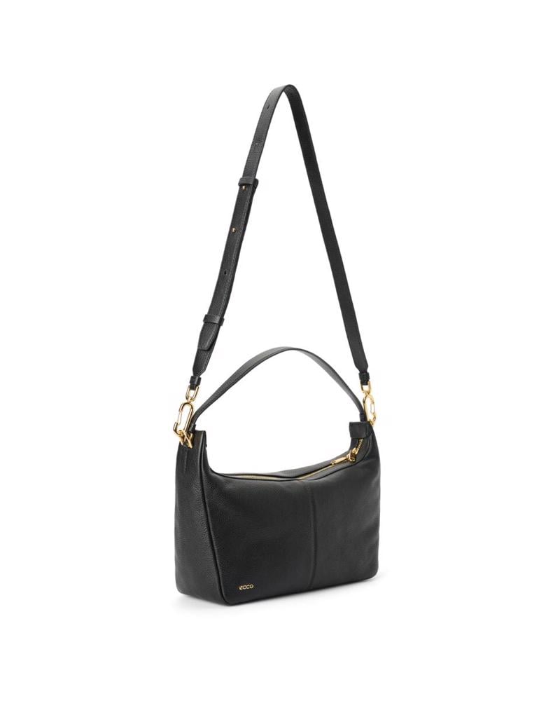 Siyah ECCO Hobo S Soft Pebbled Leather
