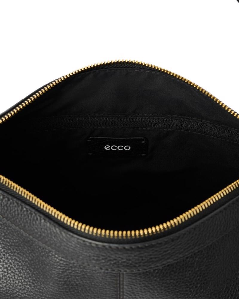 Siyah ECCO Hobo S Soft Pebbled Leather