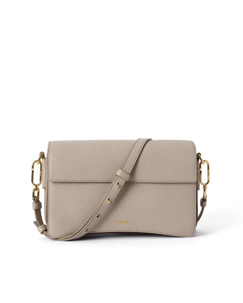 Beige ECCO Pinch Bag L Pebbled Leather Bag