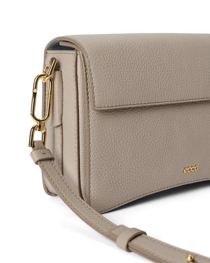 Bej ECCO Pinch Bag L Pebbled Leather Bag