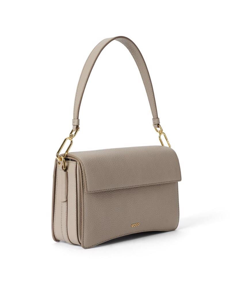 Bej ECCO Pinch Bag L Pebbled Leather Bag