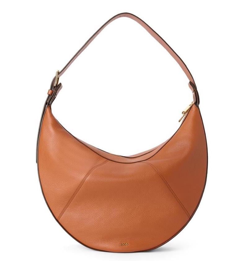 Camel ECCO Fortune Bag L Pebbled Leather