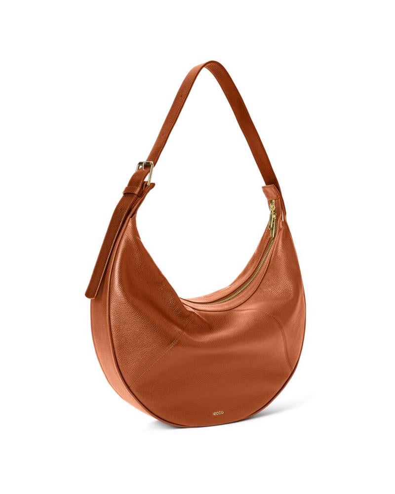 Camel ECCO Fortune Bag L Pebbled Leather