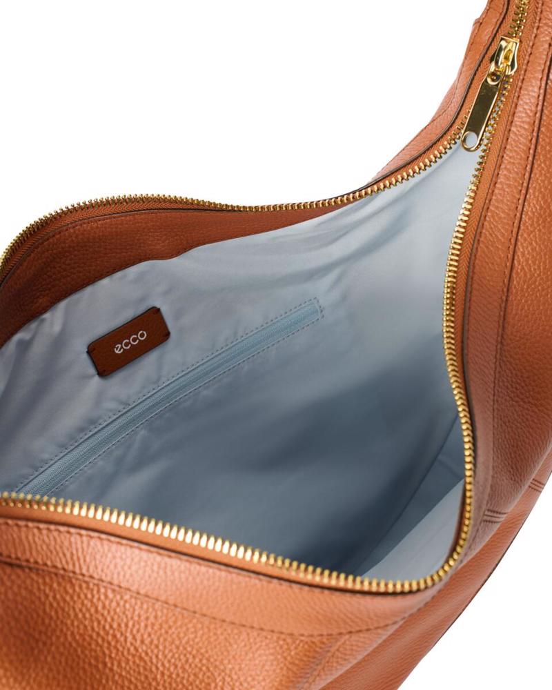 Camel ECCO Fortune Bag L Pebbled Leather