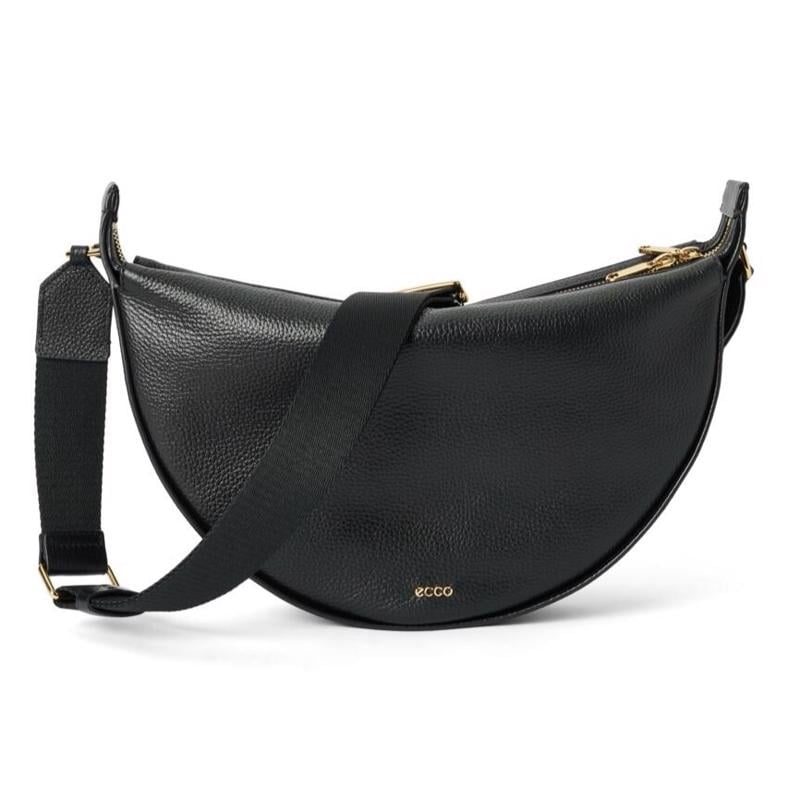 Black ECCO Fortune Bag M Pebbled Leather