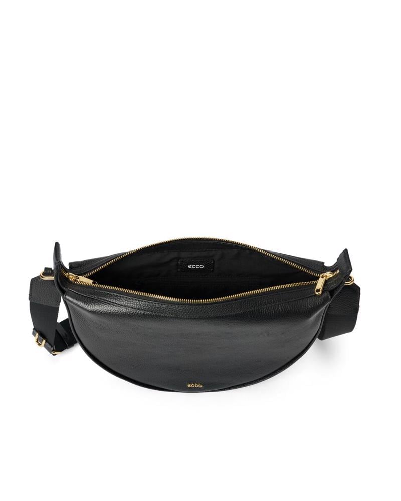 Black ECCO Fortune Bag M Pebbled Leather